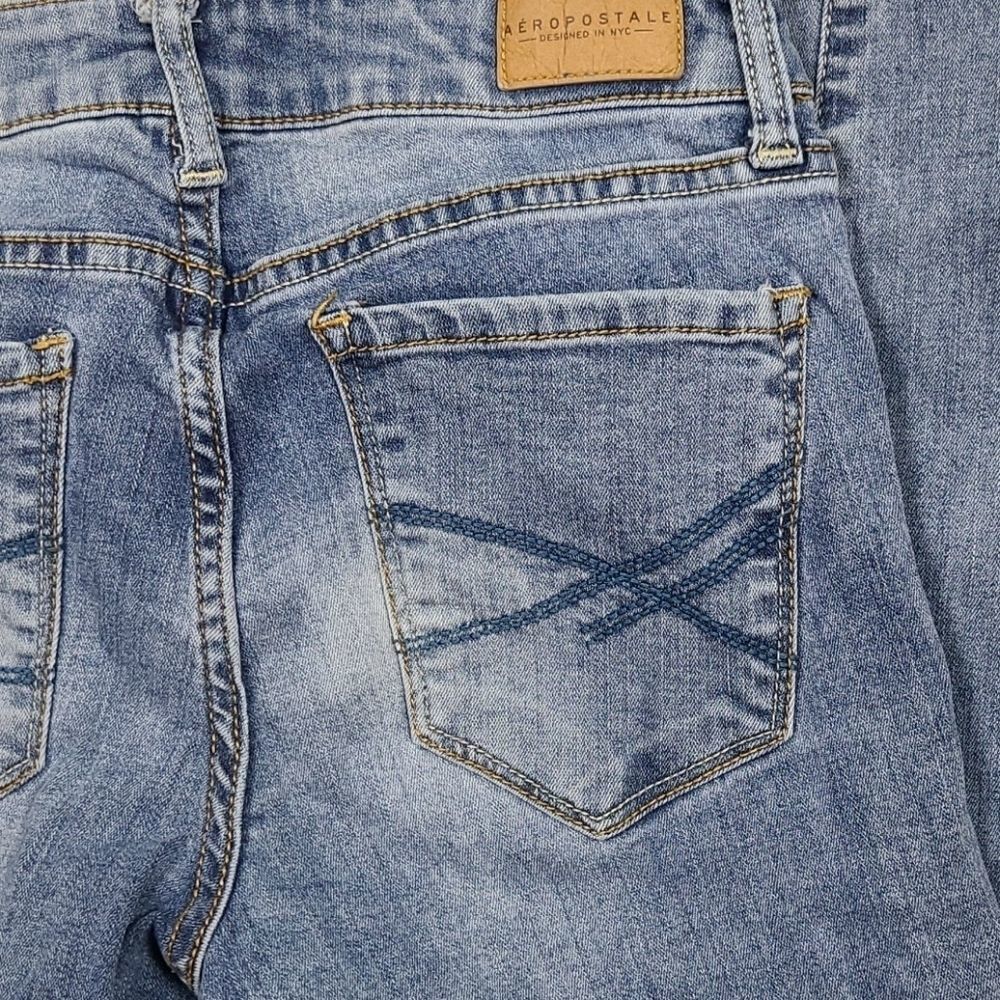 Aeropostale Jegging Jeans Light Wash Skinny Ankle Stretch Denim Size 2 Y2K Chic - Picture 7 of 8